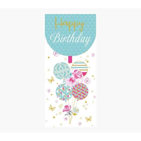 Pictura Money Cards – Carte cadeau verticale – Thème ballon – 9,6 x 21,3 cm – Dans un emballage individuel – Enveloppe blanche i