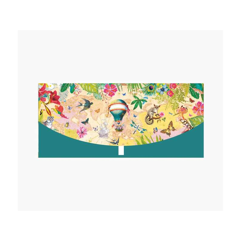 Cartes d'argent Pictura - 21,3 x 9,6 cm - Motif ballons et animaux - Comprend une enveloppe blanche - Certification FSC