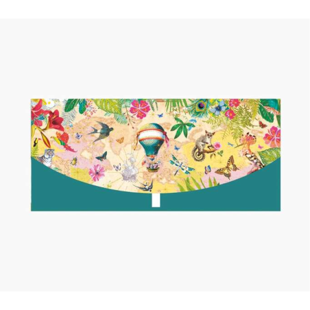 Cartes d'argent Pictura - 21,3 x 9,6 cm - Motif ballons et animaux - Comprend une enveloppe blanche - Certification FSC