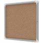 Nobo Vitrine pour 6 feuilles A4 avec surface en liège - 752x692x37mm - Porte en verre de sécurité - Cadre en aluminium