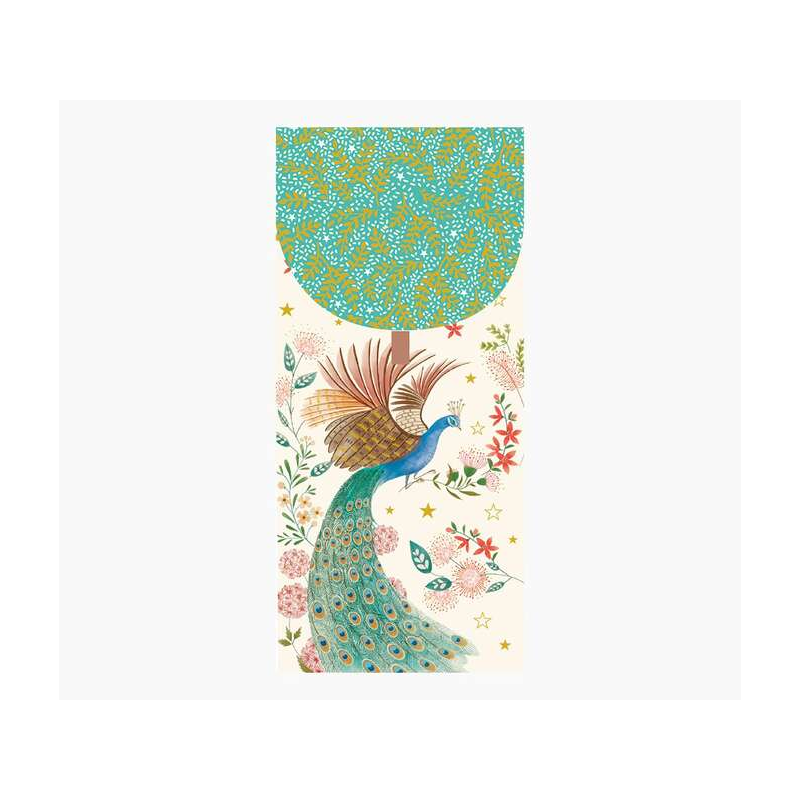 Pictura Money Cards – Carte cadeau à enveloppe verticale – Thème paon – 9,6 x 21,3 cm – Emballées individuellement sous cellopha