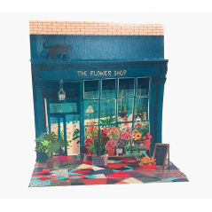 Carte pop-up Pictura 3D – 16 x 16 cm – Thème fleuriste – Emballée individuellement – Comprend une enveloppe blanche – Papier cer