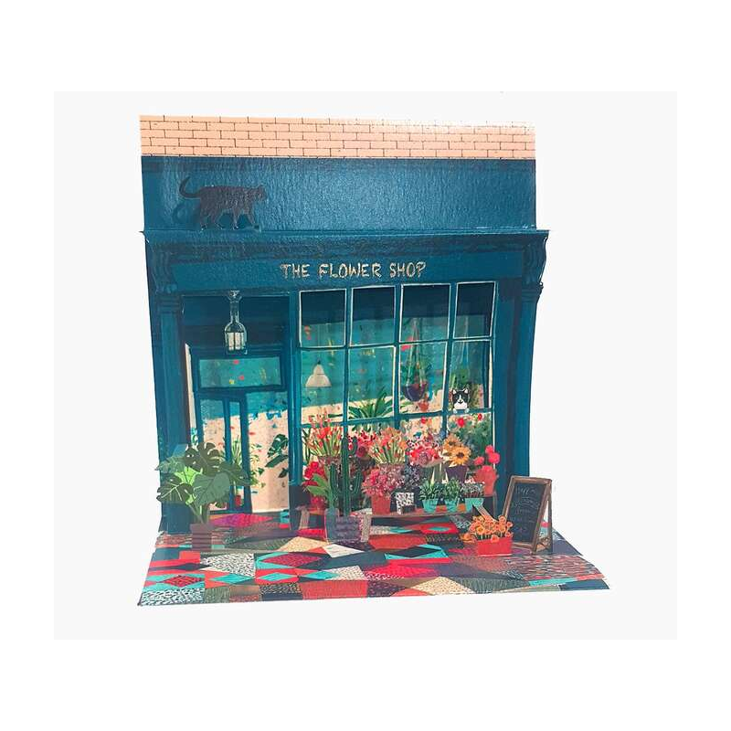 Carte pop-up Pictura 3D – 16 x 16 cm – Thème fleuriste – Emballée individuellement – Comprend une enveloppe blanche – Papier cer