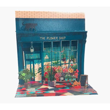 Carte pop-up Pictura 3D – 16 x 16 cm – Thème fleuriste – Emballée individuellement – Comprend une enveloppe blanche – Papier cer
