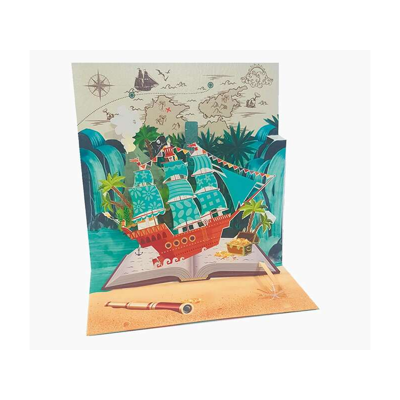 Carte de vœux pop-up Pictura 3D - Feuilles - Paillettes - En relief - Découpes laser - 16x16 cm - Comprend une enveloppe blanche