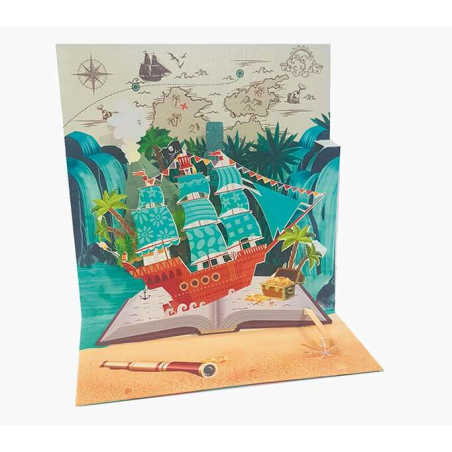 Carte de vœux pop-up Pictura 3D - Feuilles - Paillettes - En relief - Découpes laser - 16x16 cm - Comprend une enveloppe blanche