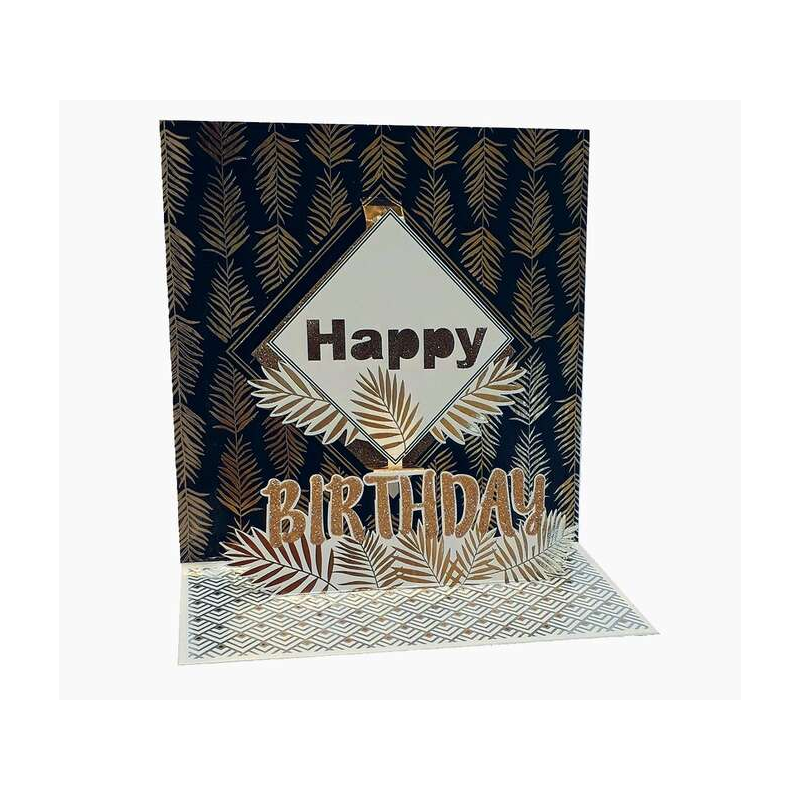 Carte Pop-Up 3D Pictura - 16x16 cm - Thème Anniversaire - Emballée individuellement sous cellophane - Enveloppe blanche incluse