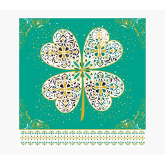 Carte Pictura Arabesque - 16x16 cm - Thème Trèfle à quatre feuilles - Carte à trois volets non emballée - Enveloppe blanche incl