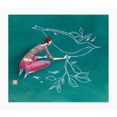 Pictura Carte Double Gaëlle Boissonnard - Finition Vernis épais gaufré UV - Stratifié Mat Soft Touch - 10,5x21cm - Papier Certif