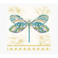 Carte Pictura Arabesque - 16x16 cm - Thème Libellule - Triptyque sans emballage - Comprend une enveloppe blanche - Papier certif