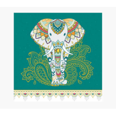 Carte Pictura Arabesque - 16x16 cm - Thème Éléphant - Carte à trois volets non emballée - Enveloppe blanche incluse - Papier cer