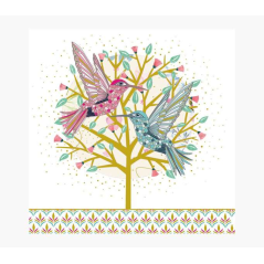 Carte Pictura Arabesque - 16x16 cm - Thème Colibri - Triptyque sans emballage - Avec enveloppe blanche - Papier certifié FSC