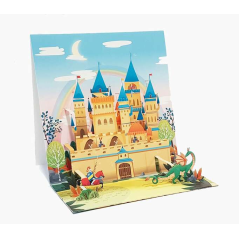 Carte pop-up Pictura 3D – 16 x 16 cm – Thème médiéval – Emballée individuellement – Avec enveloppe blanche – Papier certifié FSC