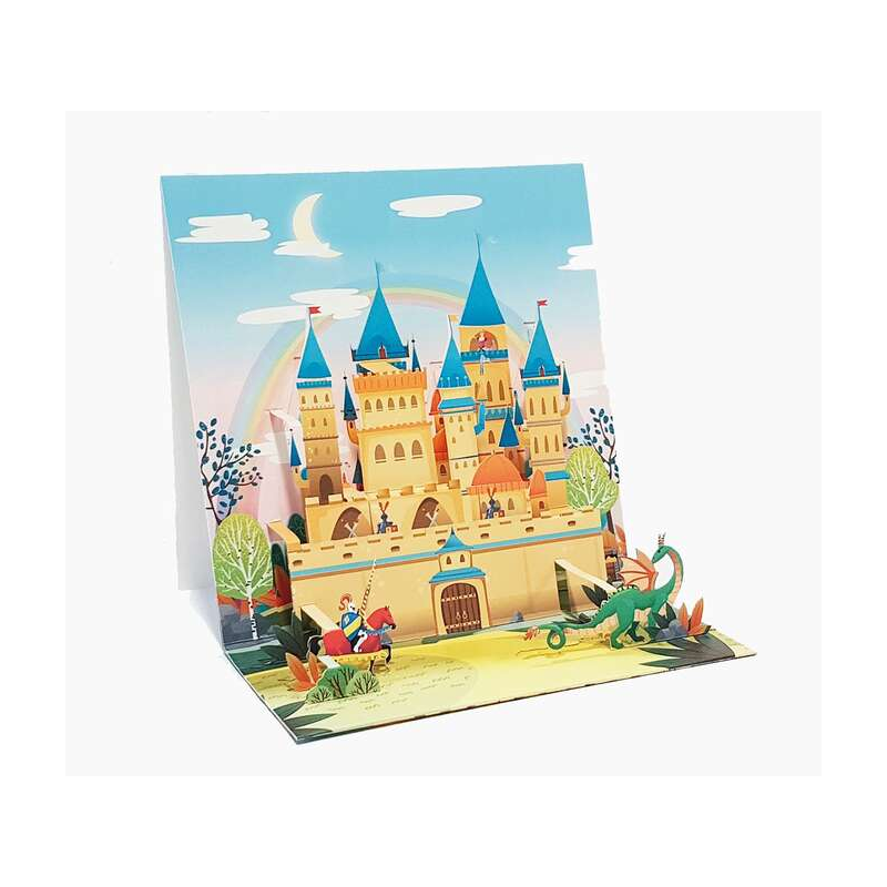 Carte pop-up Pictura 3D – 16 x 16 cm – Thème médiéval – Emballée individuellement – Avec enveloppe blanche – Papier certifié FSC