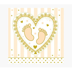 Carte Pictura Arabesque - 16x16 cm - Thème bébé - Carte à trois volets - Comprend une enveloppe blanche - Papier certifié FSC