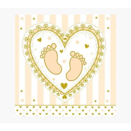 Carte Pictura Arabesque - 16x16 cm - Thème bébé - Carte à trois volets - Comprend une enveloppe blanche - Papier certifié FSC