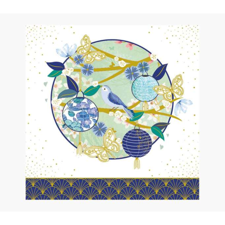 Carte Pictura Arabesque - 16x16 cm - Thème Lanterne - Carte à trois volets - Comprend une enveloppe blanche - Papier certifié FS
