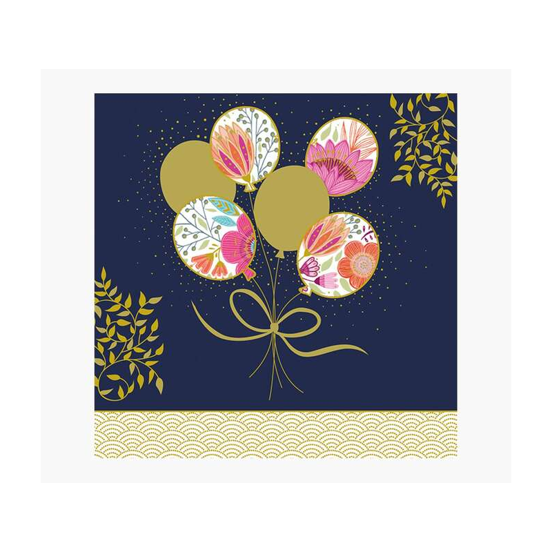 Carte Pictura Arabesque - 16x16 cm - Thème Ballon - Carte à trois volets non emballée - Enveloppe blanche incluse - Papier certi