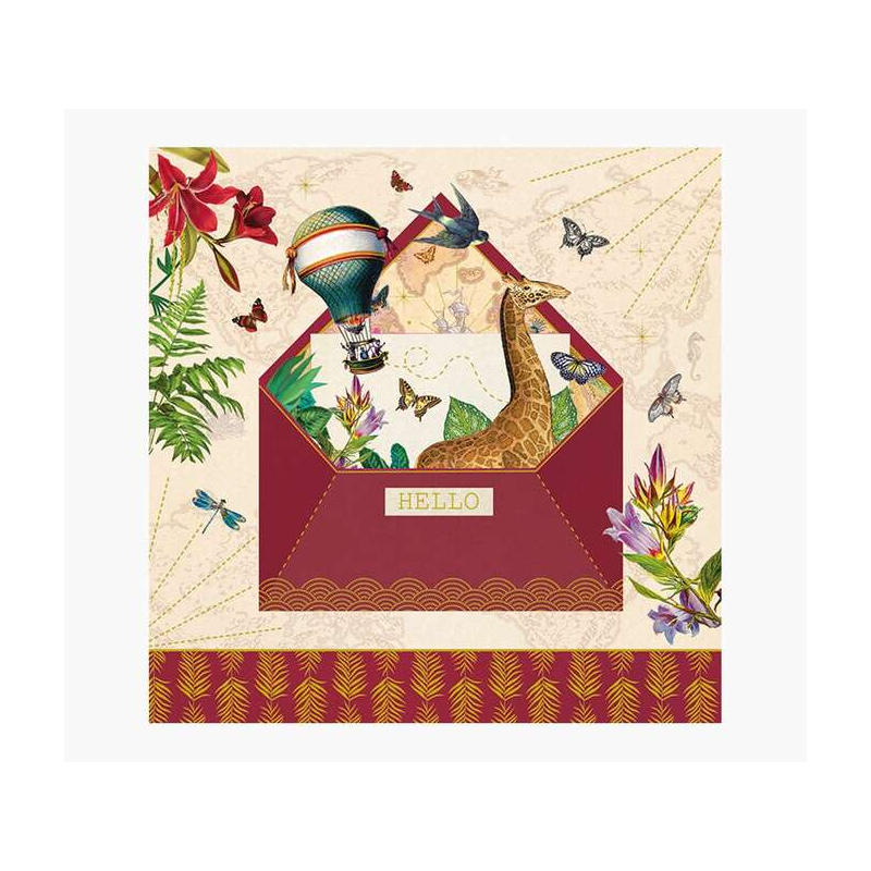 Carte Pictura Arabesque – 16 x 16 cm – Thème voyage – Carte à trois volets – Comprend une enveloppe blanche – Papier certifié FS
