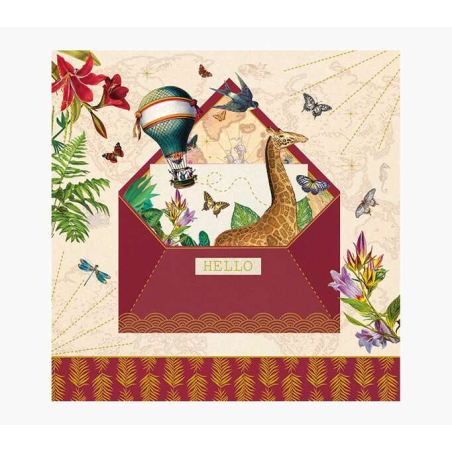 Carte Pictura Arabesque – 16 x 16 cm – Thème voyage – Carte à trois volets – Comprend une enveloppe blanche – Papier certifié FS
