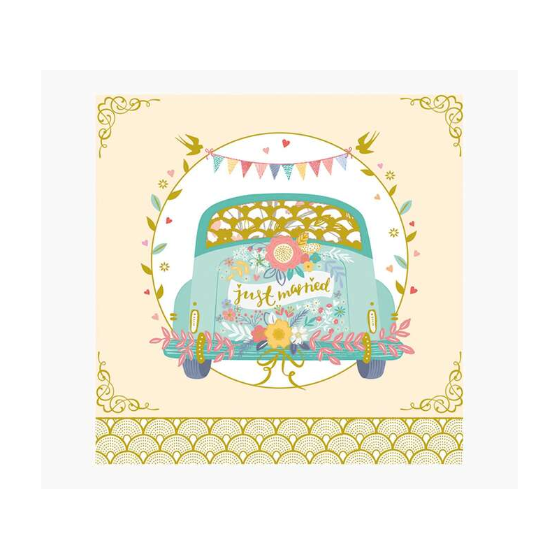 Carte Pictura Arabesque - 16x16 cm - Thème mariage - Carte à trois volets non emballée - Enveloppe blanche incluse - Papier cert