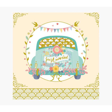 Carte Pictura Arabesque - 16x16 cm - Thème mariage - Carte à trois volets non emballée - Enveloppe blanche incluse - Papier cert