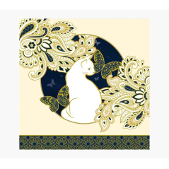Carte Pictura Arabesque – 16 x 16 cm – Thème chats – Carte à trois volets – Comprend une enveloppe blanche – Papier certifié FSC