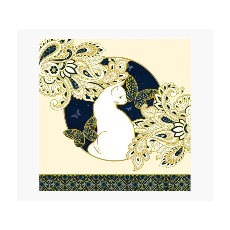 Carte Pictura Arabesque – 16 x 16 cm – Thème chats – Carte à trois volets – Comprend une enveloppe blanche – Papier certifié FSC