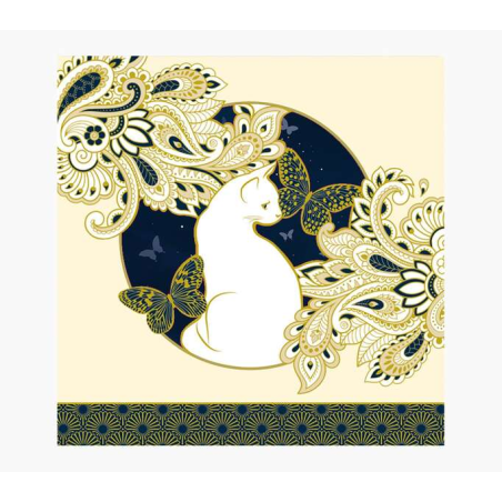 Carte Pictura Arabesque – 16 x 16 cm – Thème chats – Carte à trois volets – Comprend une enveloppe blanche – Papier certifié FSC