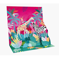 Carte pop-up Pictura 3D – 16 x 16 cm – Thème jungle – Emballée individuellement – Avec enveloppe blanche – Papier certifié FSC