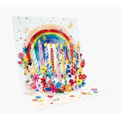 Pictura Carte pop-up 3D – 16 x 16 cm – Thème bougies d'anniversaire – Emballée individuellement – Enveloppe blanche incluse – Pa