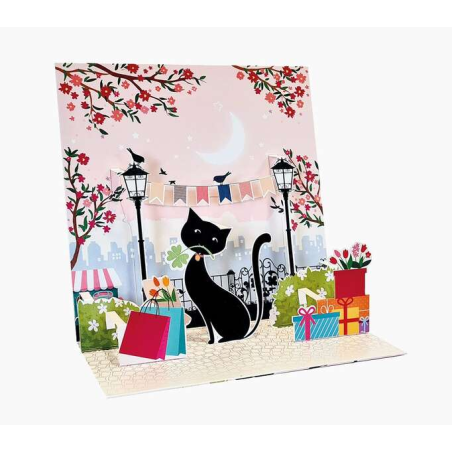 Carte de vœux pop-up Pictura 3D - Feuilles - Paillettes - En relief - Découpes laser - 16x16 cm - Comprend une enveloppe blanche