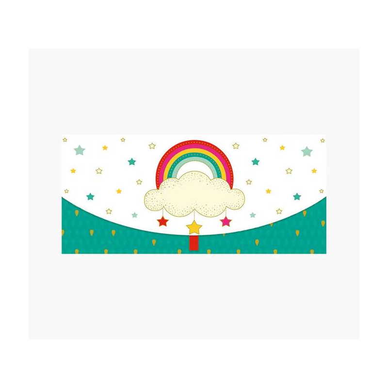 Pictura Money Cards – Carte cadeau à enveloppe horizontale – Thème arc-en-ciel – 21,3 x 9,6 cm – Emballées individuellement sous