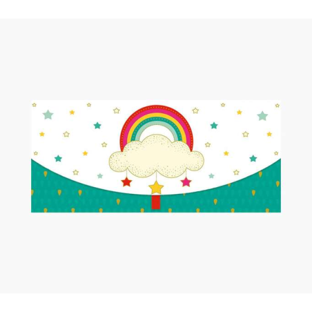 Pictura Money Cards – Carte cadeau à enveloppe horizontale – Thème arc-en-ciel – 21,3 x 9,6 cm – Emballées individuellement sous