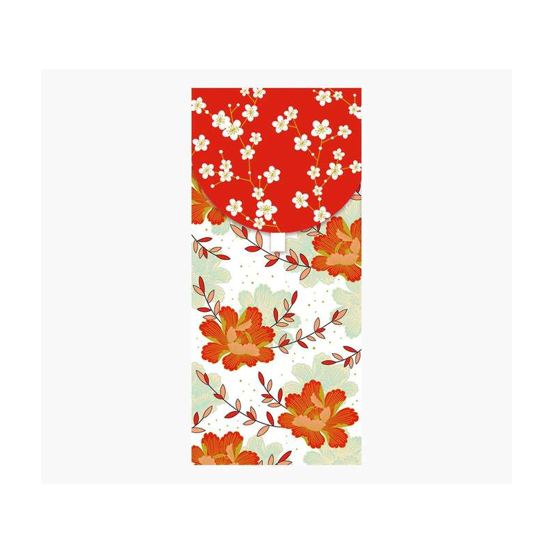 Cartes d'argent Pictura - Carte cadeau à enveloppe verticale - Thème fleur - 9,6 x 21,3 cm - Emballées individuellement sous cel
