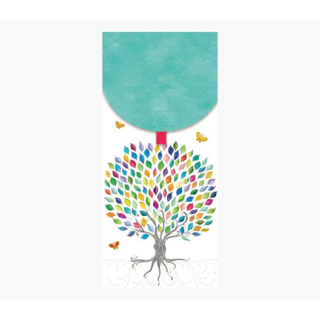 Pictura Money Cards – Carte cadeau verticale – 9,6 x 21,3 cm – Thème arbre – Dans un emballage individuel – Avec enveloppe blanc