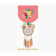 Cartes d'argent Pictura - 9,6 x 21,3 cm - Motif attrape-rêves - Emballées individuellement - Comprend une enveloppe blanche - Pa