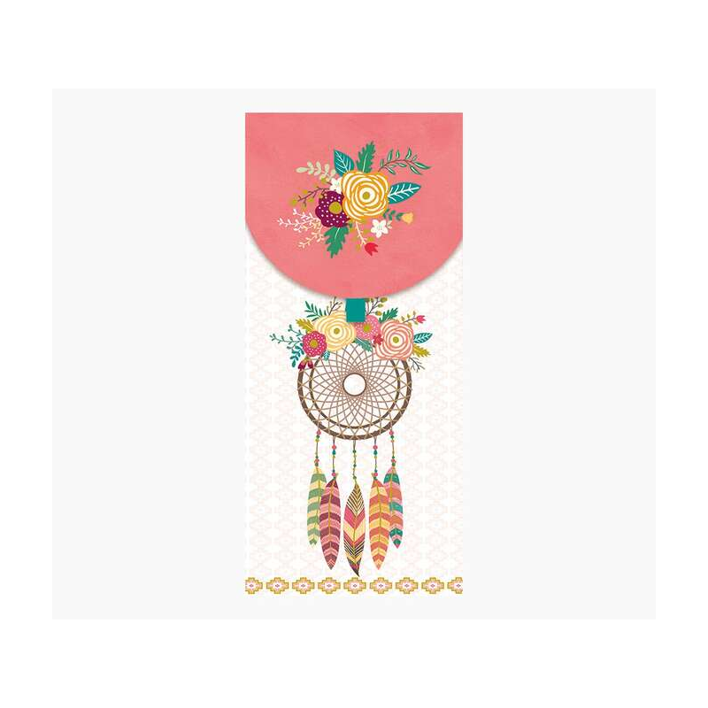 Cartes d'argent Pictura - 9,6 x 21,3 cm - Motif attrape-rêves - Emballées individuellement - Comprend une enveloppe blanche - Pa