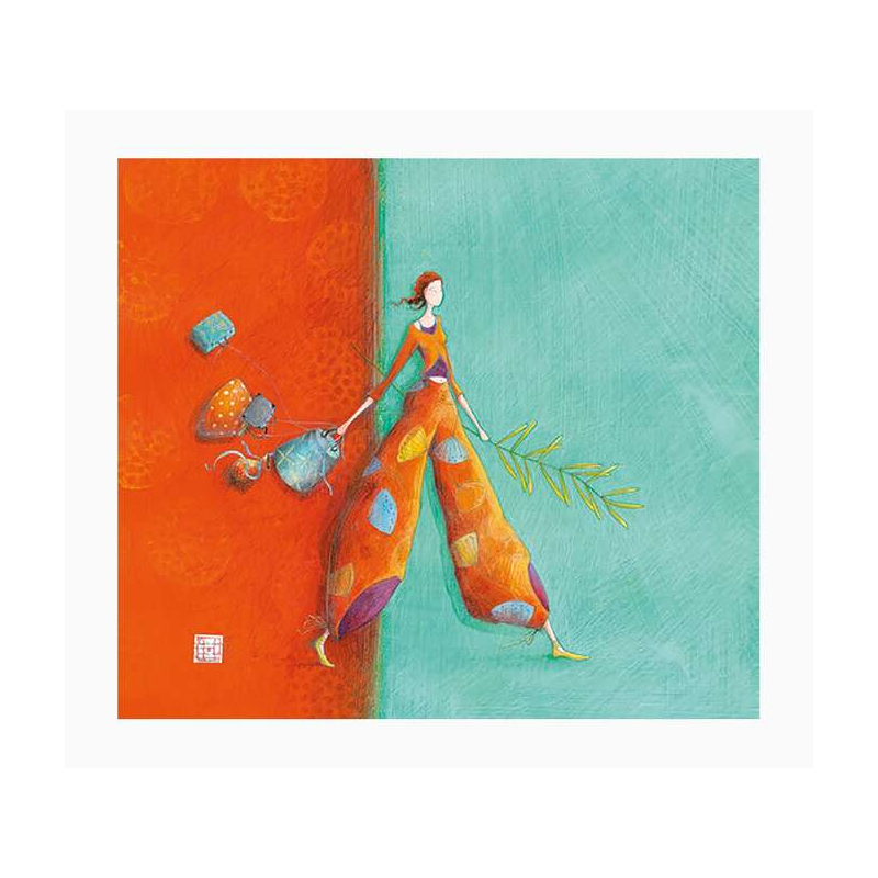 Pictura Carte Double Gaëlle Boissonnard - Finition Vernis épais gaufré UV - Stratifié Mat Soft Touch - 10,5x21cm - Papier Certif