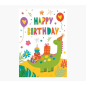 Carte Pictura Zig-Zag – 15 x 22 cm – Thème dinosaures – Triptyque sans emballage – Avec enveloppe blanche – Papier certifié FSC
