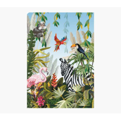 Carte Pictura Zig-Zag – 15 x 22 cm – Thème tropical – À trois volets non emballée – Comprend une enveloppe blanche – Papier cert