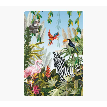 Carte Pictura Zig-Zag – 15 x 22 cm – Thème tropical – À trois volets non emballée – Comprend une enveloppe blanche – Papier cert