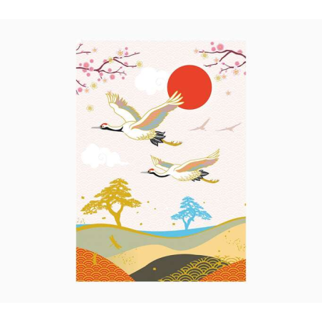 Carte Pictura Zig-Zag Héron – 15 x 22 cm – Thème Héron – Triptyque non emballé – Comprend une enveloppe blanche – Papier certifi