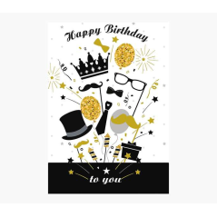 Carte Pictura Zig-Zag – 15 x 22 cm – Thème de fête – Carte à trois volets non emballée – Comprend une enveloppe blanche – Papier