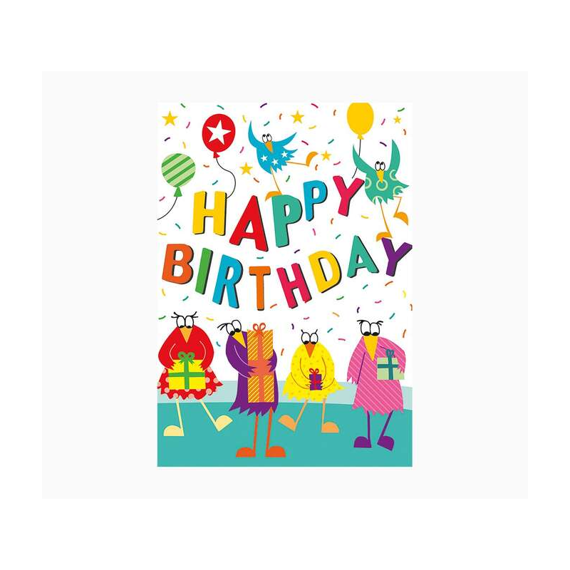 Carte Pictura Zig-Zag - 15x22 cm - Thème anniversaire - Triptyque sans emballage - Avec enveloppe blanche - Papier certifié FSC