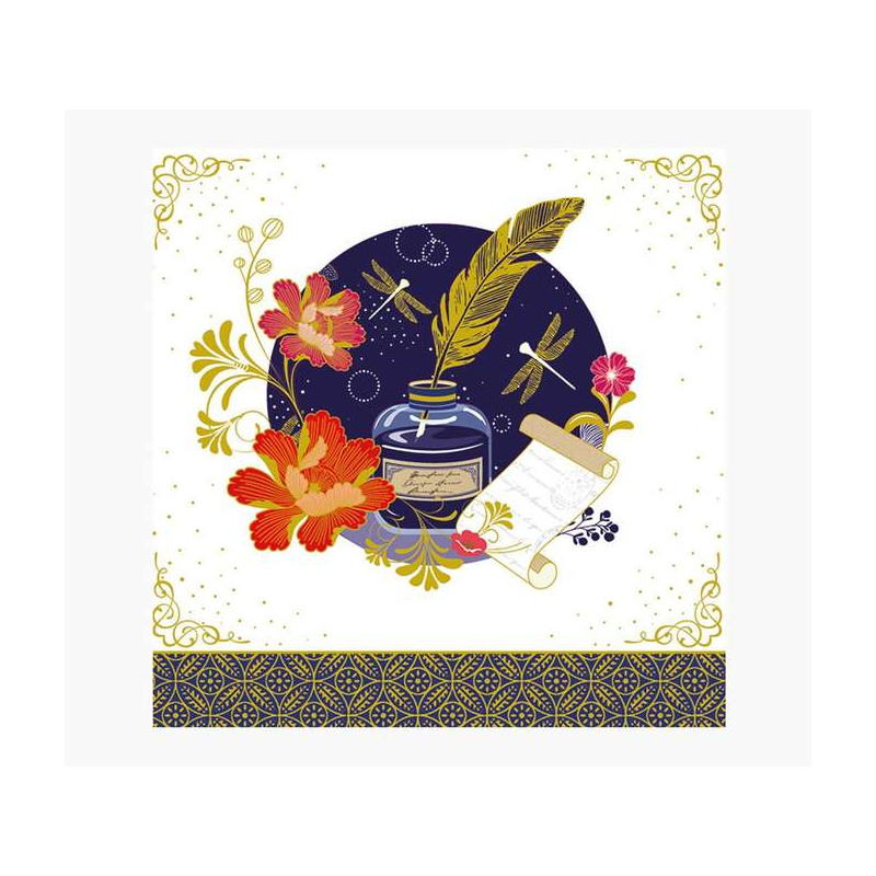 Carte Pictura Arabesque – 16 x 16 cm – Thème du design arabe – Carte à trois volets non emballée – Comprend une enveloppe blanch