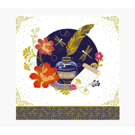 Carte Pictura Arabesque – 16 x 16 cm – Thème du design arabe – Carte à trois volets non emballée – Comprend une enveloppe blanch