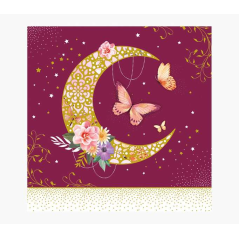 Carte Pictura Arabesque - 16x16 cm - Thème Lune - Carte à trois volets - Comprend une enveloppe blanche - Papier certifié FSC