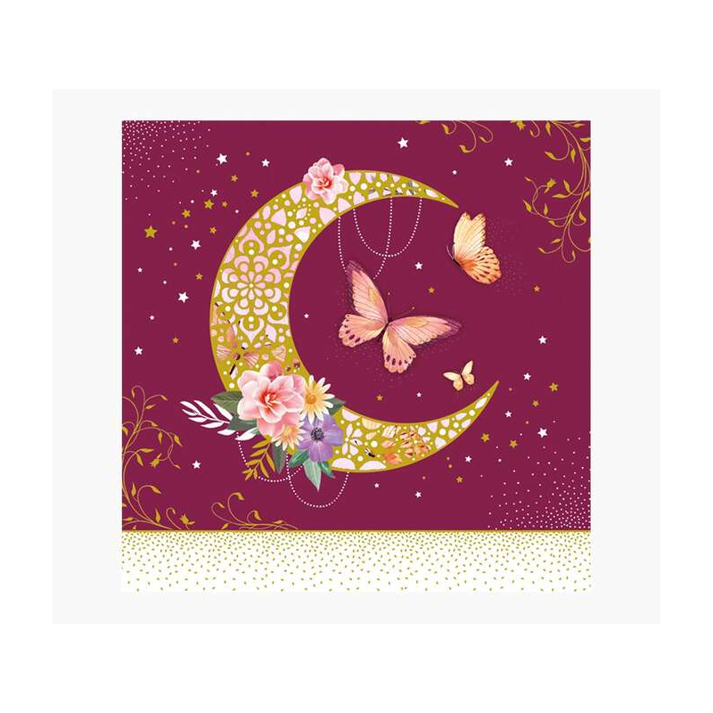 Carte Pictura Arabesque - 16x16 cm - Thème Lune - Carte à trois volets - Comprend une enveloppe blanche - Papier certifié FSC
