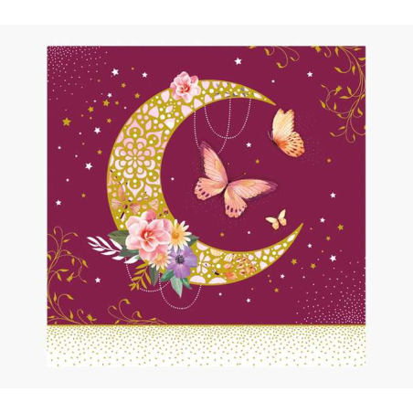 Carte Pictura Arabesque - 16x16 cm - Thème Lune - Carte à trois volets - Comprend une enveloppe blanche - Papier certifié FSC